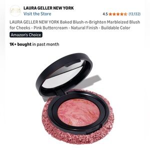 Laura Geller Marbleized Blush in Rose-Peach with Gold Veining